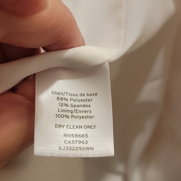 Sejour Collarless Boxy Twill Jacket, White Snow, 14W - Picture 7 of 9